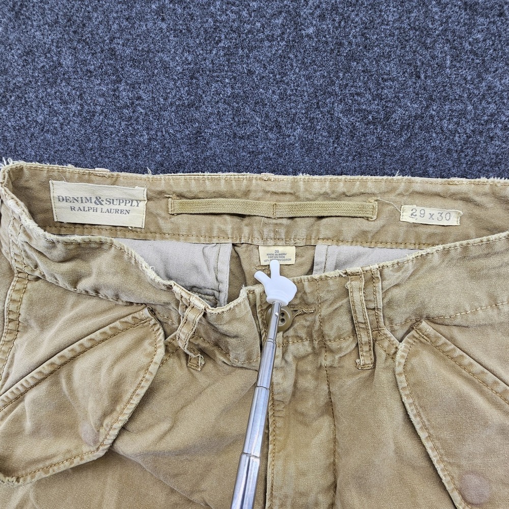 Denim & Supply Ralph Lauren Cargo Pants Mens Union Jack Flag Cotton VTG 29x30 - Picture 2 of 8